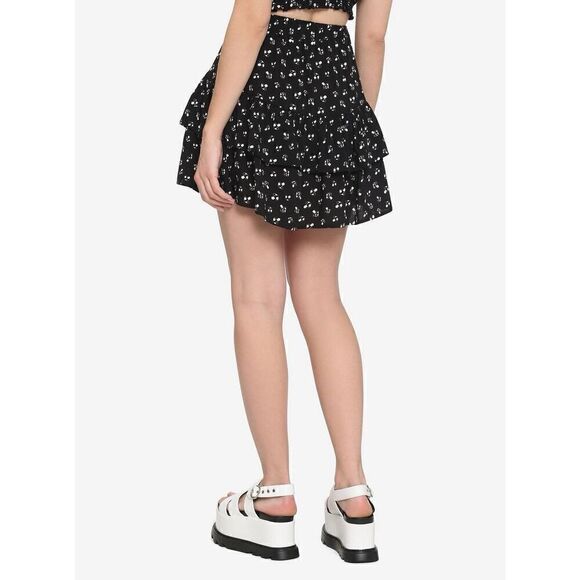 Hot Topic Black & White Mushroom Ruffle Skirt (Med) - Picture 2 of 9